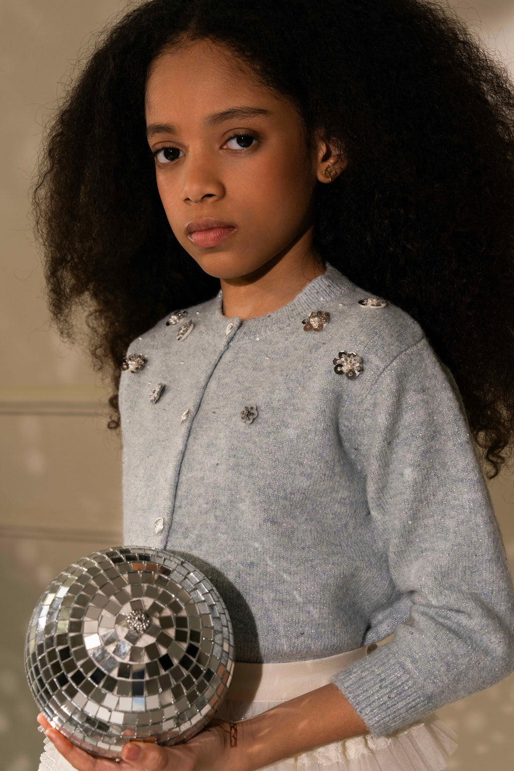 Powder Blue Cardigan by Nino Atelier