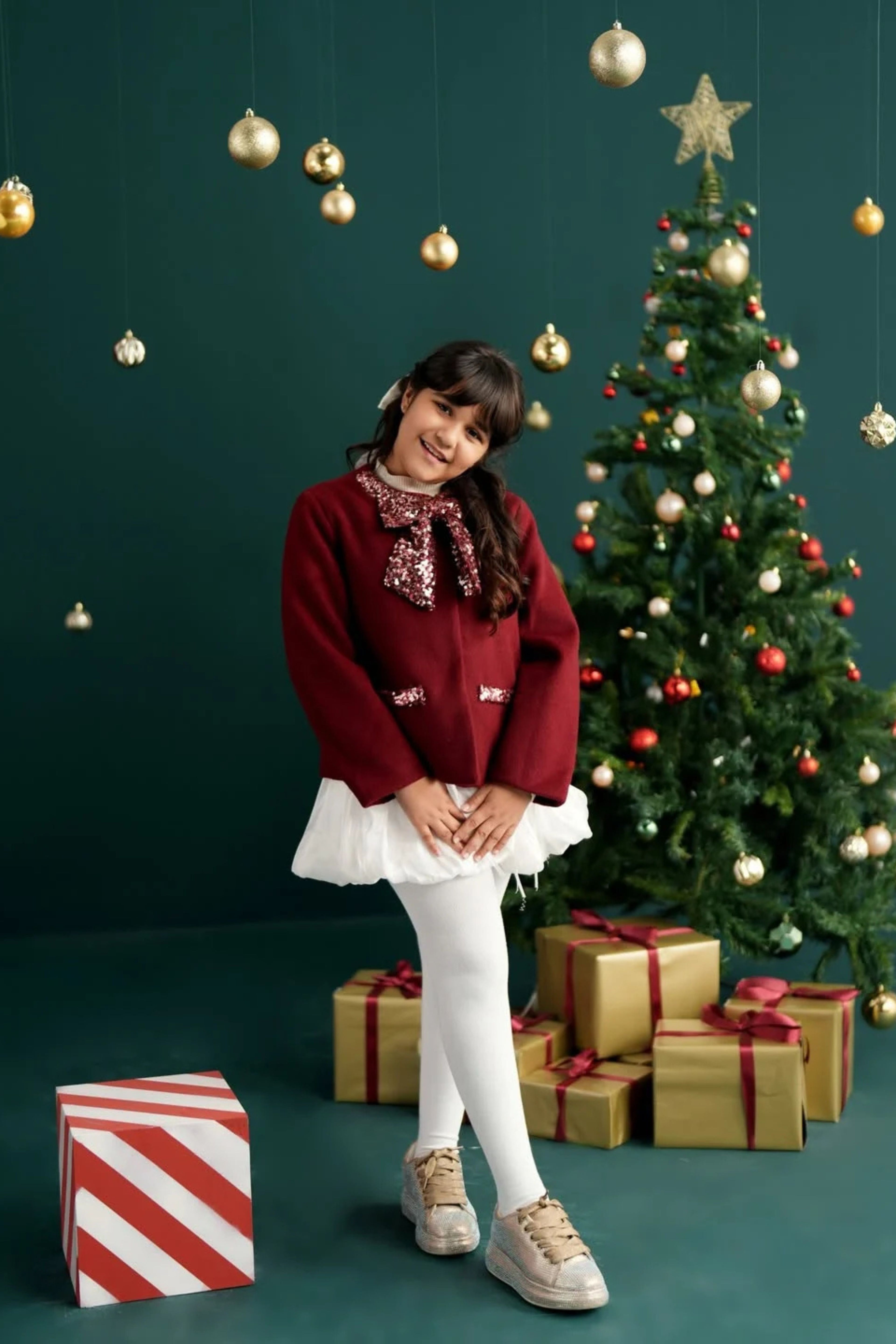 Little Miss Sequence Bow Jacket