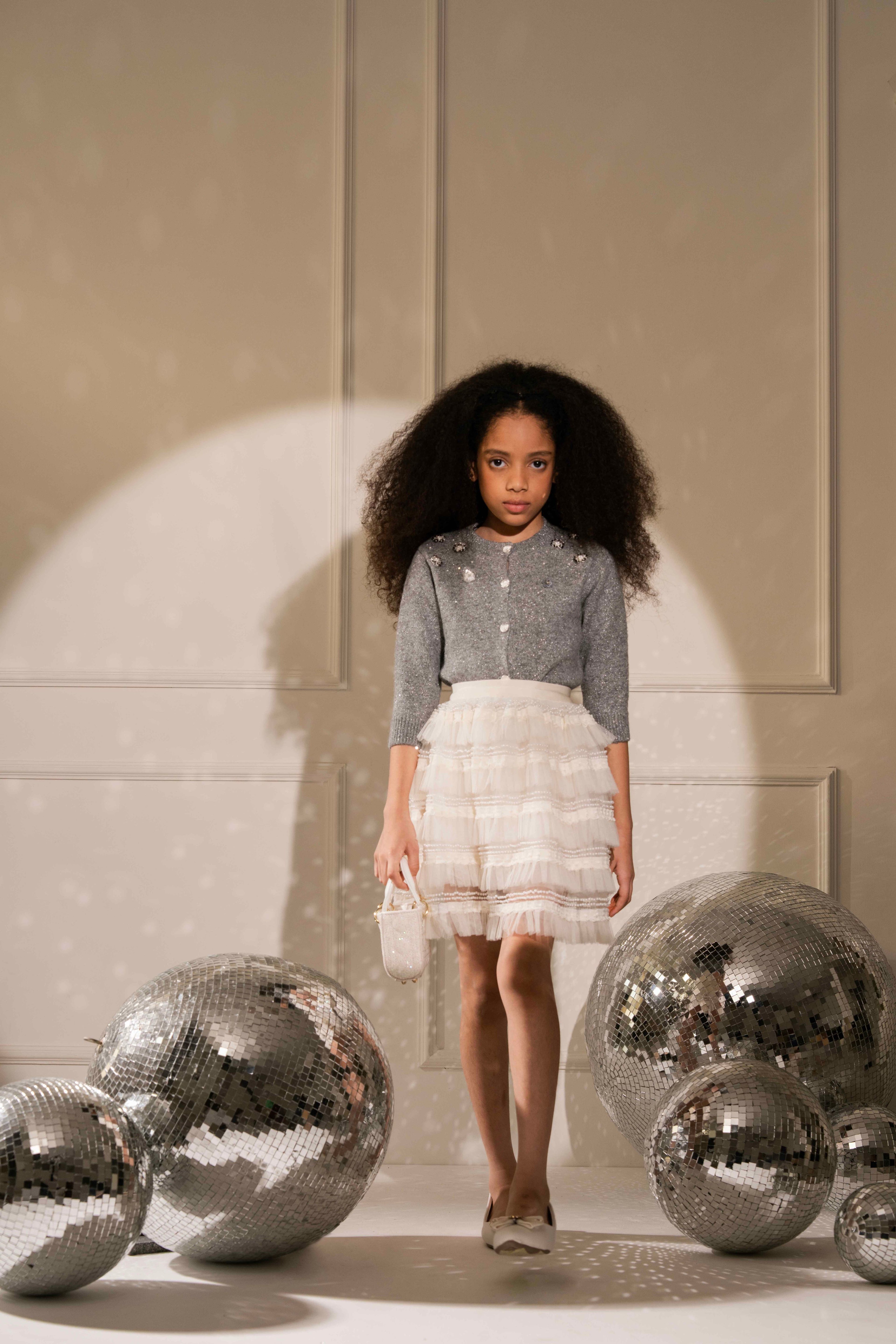 Grey Bosslady Cardigan by Nino Atelier