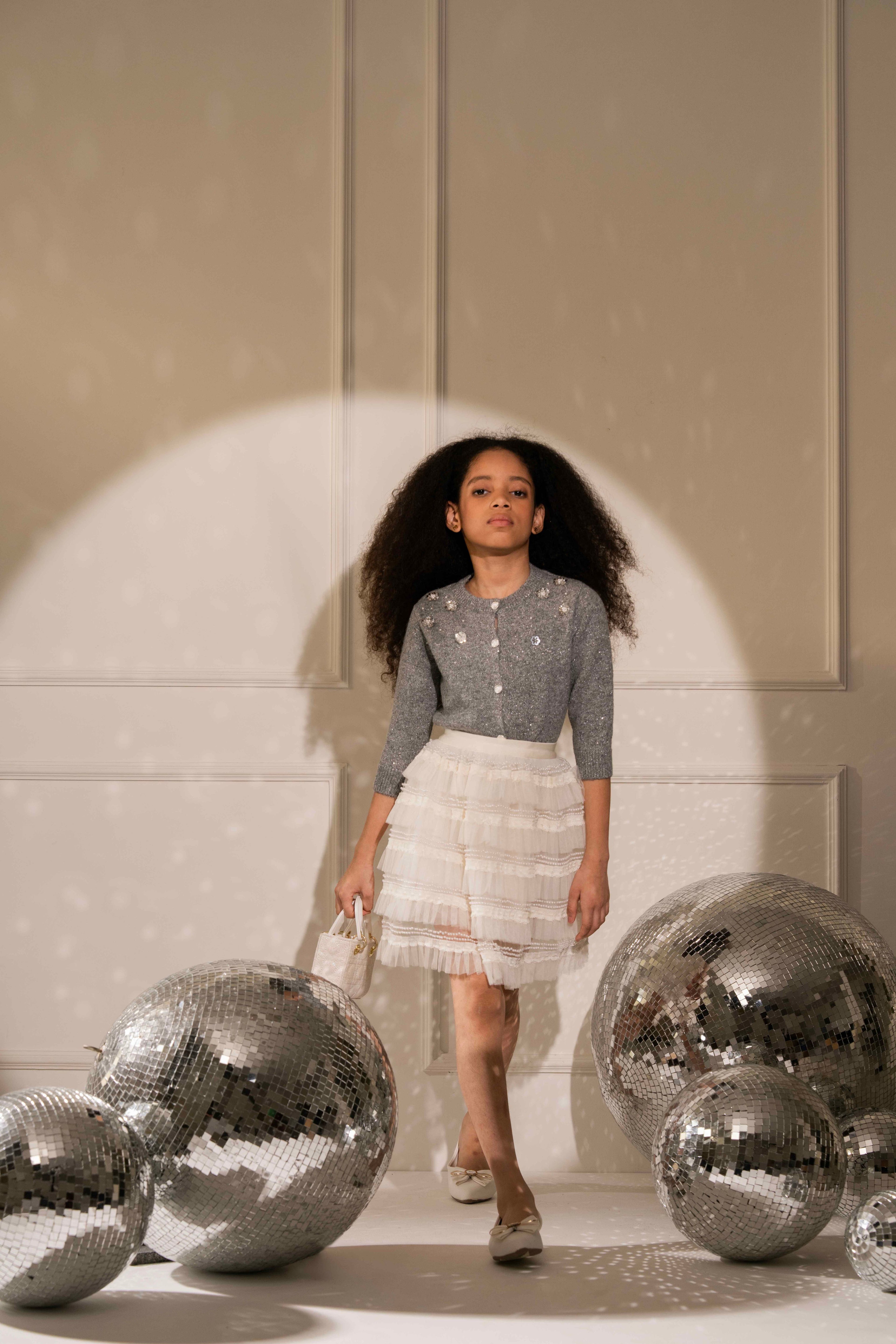 Grey Bosslady Cardigan by Nino Atelier