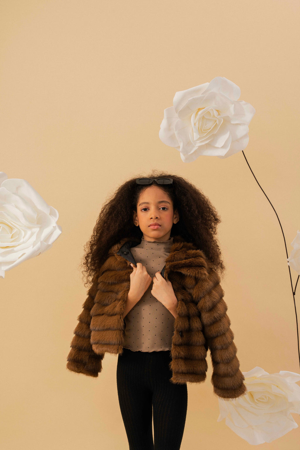 Brown Fox Fur Jacket by Nino Atelier