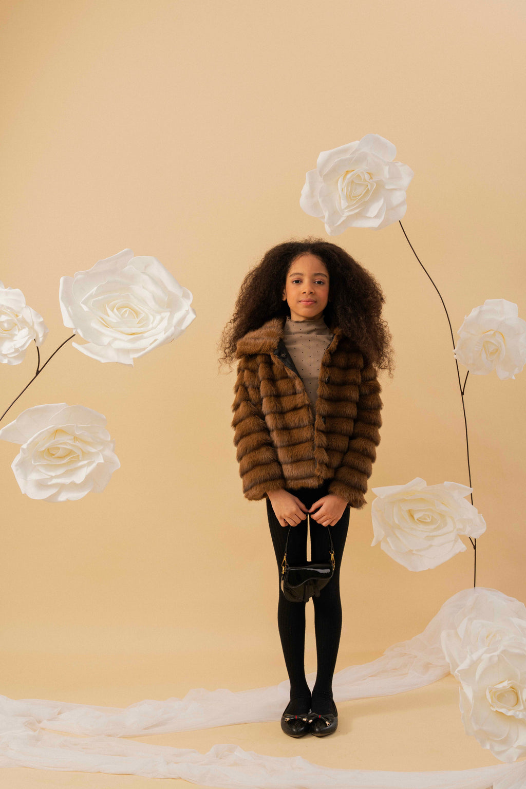 Brown Fox Fur Jacket by Nino Atelier