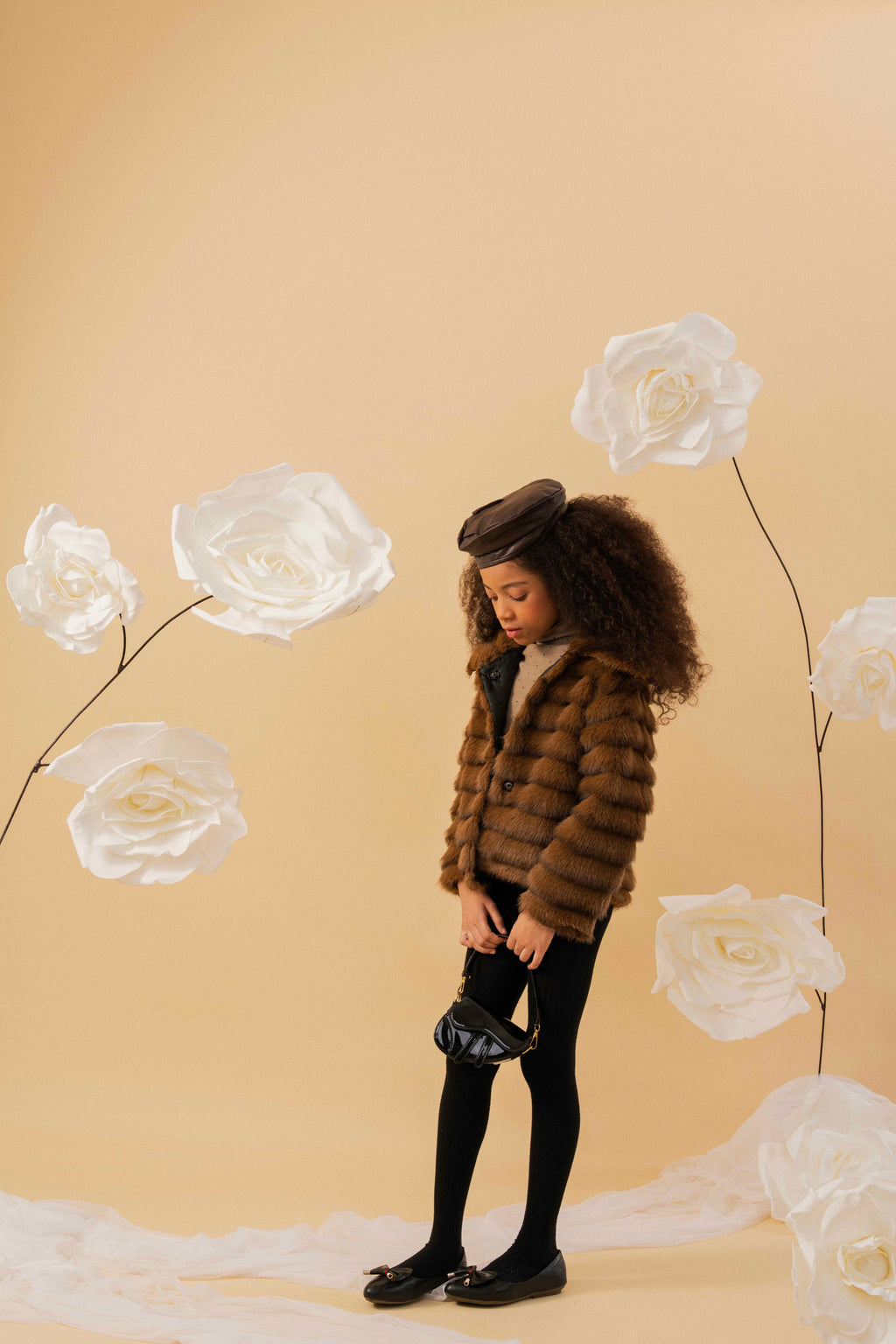 Brown Fox Fur Jacket by Nino Atelier