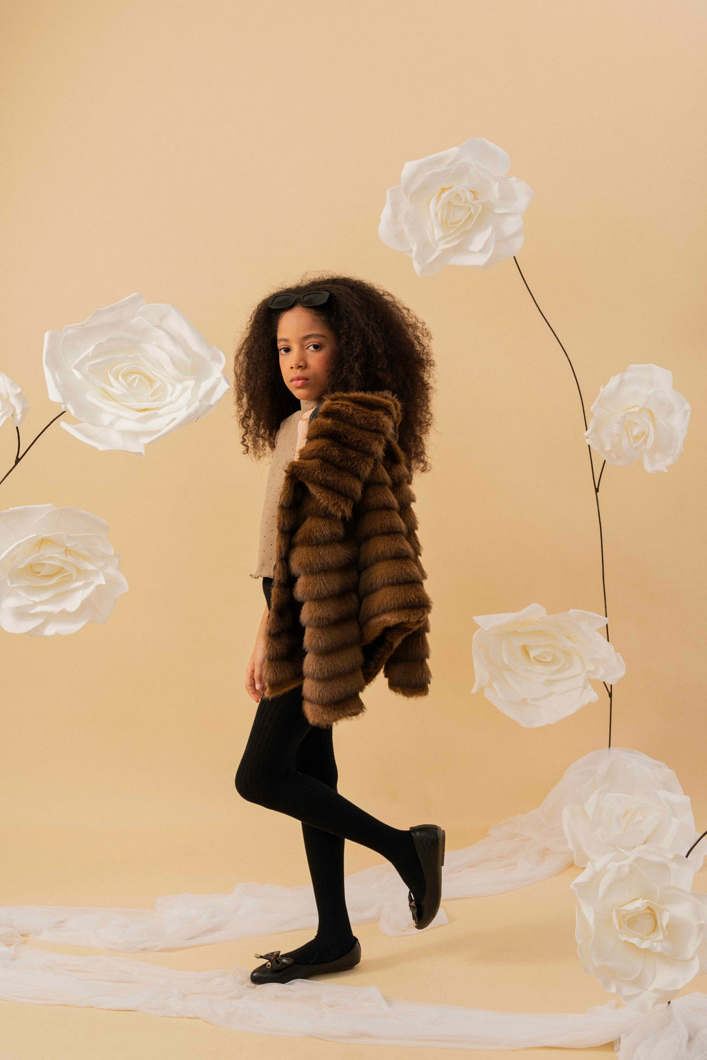 Brown Fox Fur Jacket by Nino Atelier