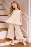 Cream Ruffled Co-ord Set