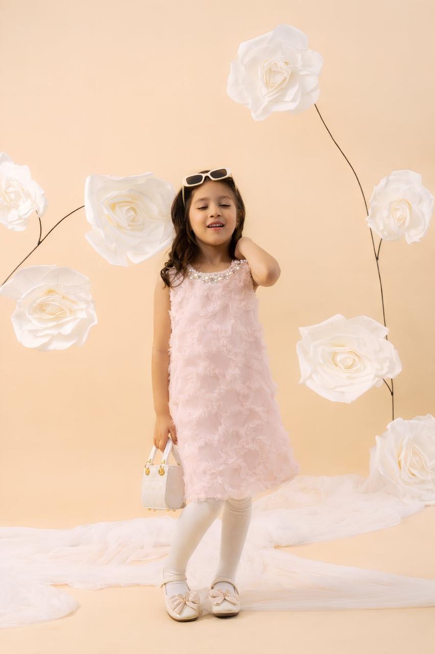 Blossom Pink Frill Net Dress